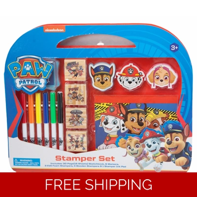 Paw Patrol Stamper Activity Set 7 Stamps Sketchbook 6 Markers Art Supplies